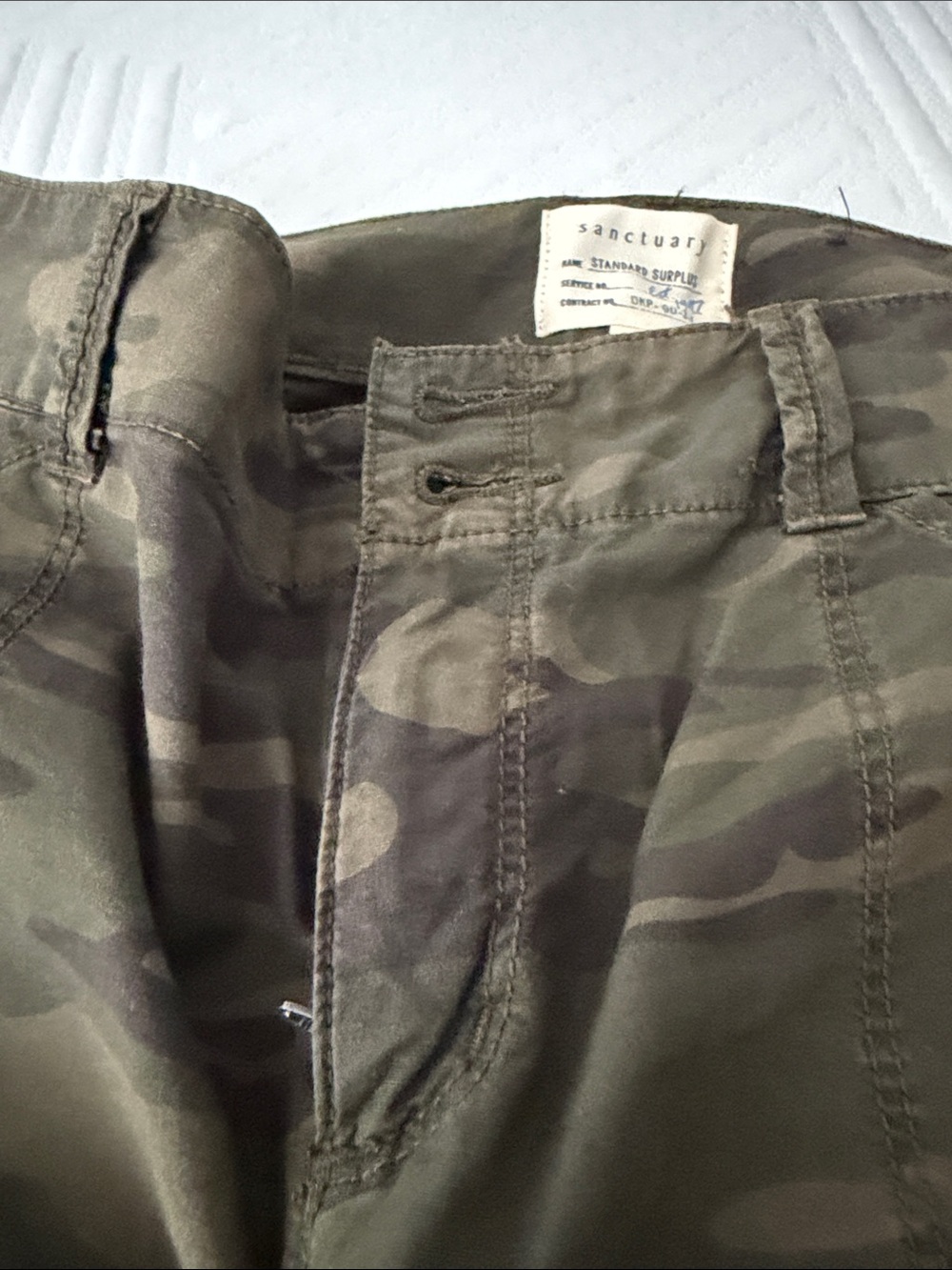 Sanctuary Camo Cargo Pants in Olive & Dark Green - Picture 4 of 10